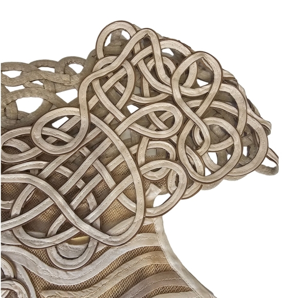 Vintage • OBSTINEE by IKA • 80s • Crochet Ribbon Fitted Blouse - Picture 4 of 9